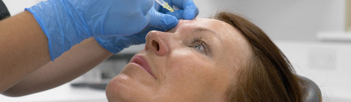 Woman having wrinkle reducing injection in Wrexham