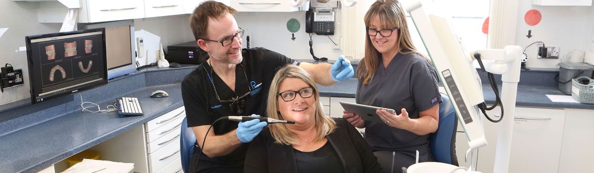 Patient in dentist chair in Wrexham