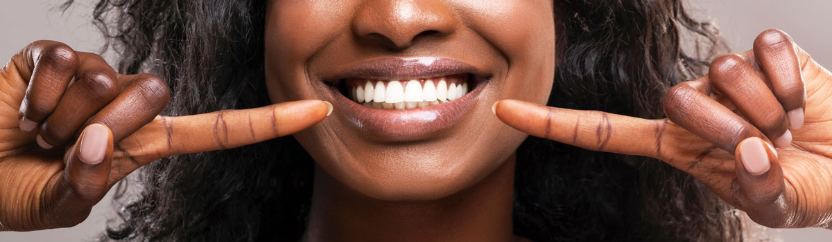 Woman with teeth whitened in Wrexham