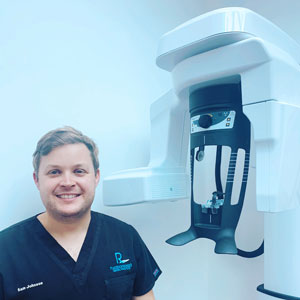 Dentist in Wrexham next to CBCT Scanner