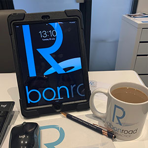 Tablet set up for video consultation
