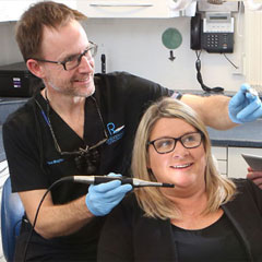 Patient in dentist chair in Wrexham