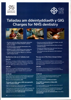 Charges for NHS Dentistry